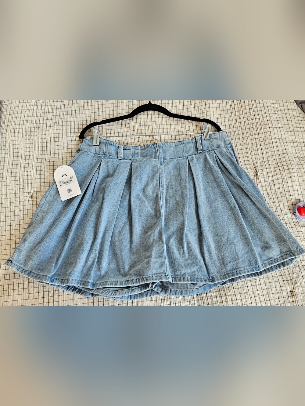 Arula Denim Pleated Mini Skort 0X